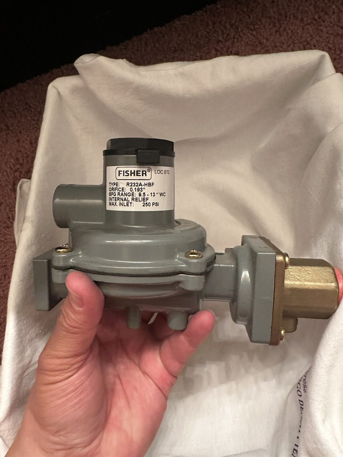 FISHER® R232AHBF SPG RANGE 9.513 , WC 810LLP GAS REGULATOR MAX