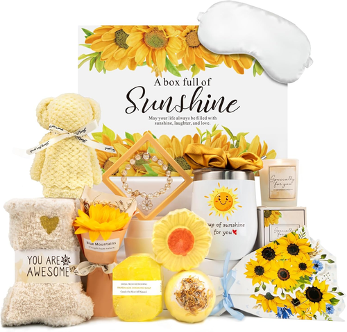 Birthday Gifts for Women, Sunflower Self-Care Package, Sending Sunshine Get Well - Picture 8 of 12