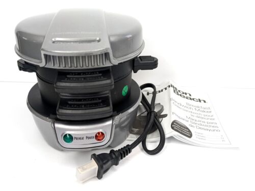 Hamilton Beach Breakfast Sandwich Maker, Silver (Model #25475) | NWOB!