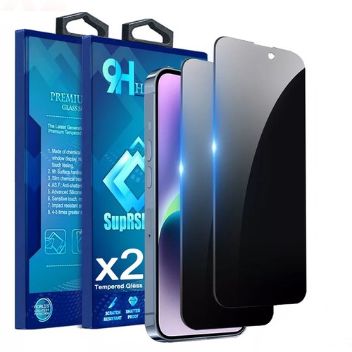 2X For iPhone 16e 15 14 13 11 Pro Max SE Privacy Tempered Glass Screen Protector - Picture 12 of 37