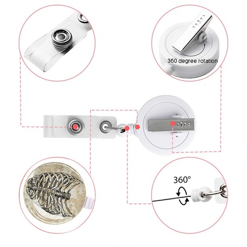 Silicone Retractable Hospital Nurse Badge Holder Reel ID Card Holder Keychain # - Picture 11 of 16