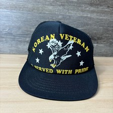 Vintage Korean Veteran Hat Cap Snapback Black...