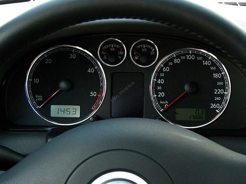 For VW T5 Transporter 03-10 Polished aluminum rings for the dashboard gauge set - Picture 6 of 9