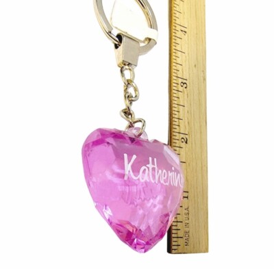 Pink heart shop keychain