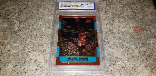 1986 FLEER MICHAEL JORDAN POLYCHROME REFRACTOR 1996-97 ROOKIE CARD GRADE MINT 10 - Picture 3 of 5