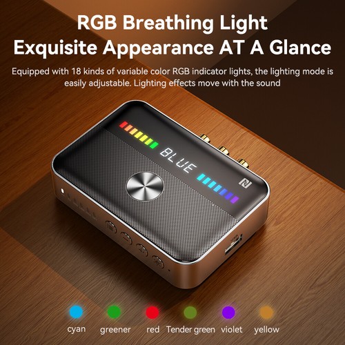 NFC Bluetooth 5.3 Wireless Audio Transmitter Empfänger HiFi Musik Adapter AUX RCA - Bild 5 von 21