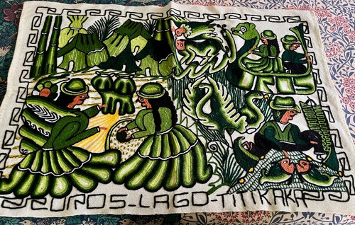 Vintage Uros Village Wollteppich Titicacasee Peru - Bild 1 von 10