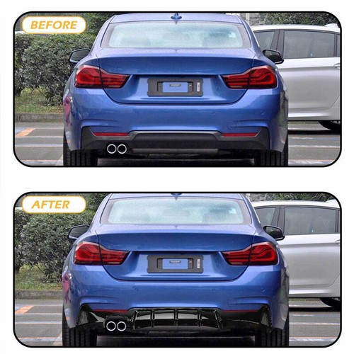 For 14-20 BMW F32 F33 F36 GLoss Black M Sport Rear Bumper Diffuser Lip 2014-19 - Picture 4 of 12