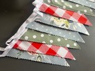 Handmade Outdoor Garden Waterproof Bunting Red Gingham Blue Floral All Lengths
