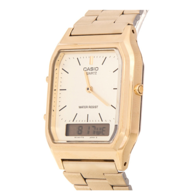 green emerald velvet dress Casio AQ230GA-9DS Watch Gold