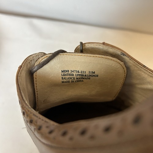 Zapatos de vestir Stacy Adams para hombre 11 marrón Oxford cuero equilibrio hechos por el hombre - Imagen 11 de 15