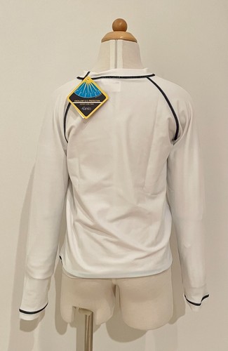 Hanna Andersson 140 White Long Sleeve Swim Shirt - Picture 3 of 4