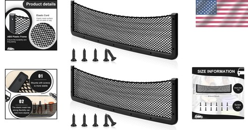 Mesh Pocket Organizer Set - 32x8 Inch Vehicle Storage Solution with Easy Install - Bild 2 von 8