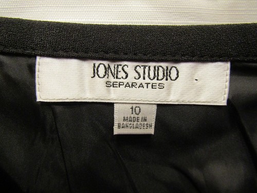 WOMENS JONES STUDIO SEPARATES LINED BLACK SKIRT SZ 10 LENGTH 25" WAIST FLAT 16" - Picture 2 of 4