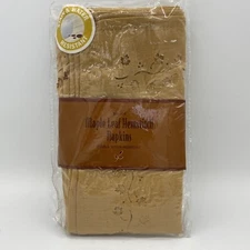 Linens N Things Hemstitch Napkins 17 X 17" Set of 4 Maple Brown Color NEW