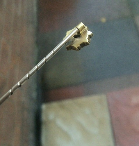 Attraktive viktorianische Stecknadel oder Brosche 15 kt Gelbgold & Diamant um 1900 - Bild 5 von 6