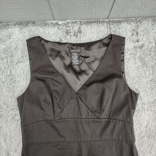 Spense V Neck Fit & Flare Little Black Dress Missy 10 Sleeveless Formal Goth - Picture 3 of 11