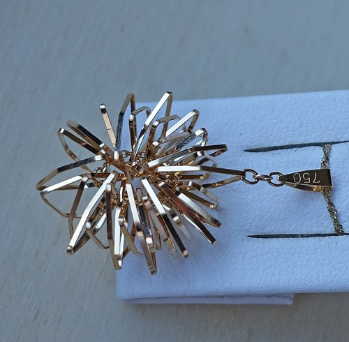 Schneeflocke ♦️ Pusteblume Anhänger aus 750 18kt. Gold Designer Blume ♦️♦️ 8637 - Bild 4 von 14