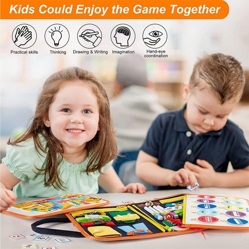 Busy Boards Montessori Toys For Toddlers Sensory Toys Learning Basic Dress Skill - Picture 3 of 9
