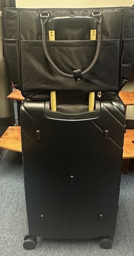 NEW SAMANTHA BROWN 2 PC SET 30" TRUNK STYLE  SPINNER LUGGAGE WITH TOTE BLACK - Picture 11 of 11