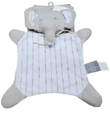 Living Textiles Baby NWT Lovey Security Blanket Plush Elephant Gray White Dot