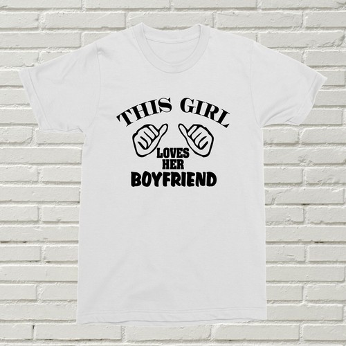 This Girl Loves Her Boyfriend T-Shirt For Her Present Gift Funny BDAY XMAS Cute - Picture 2 of 6
