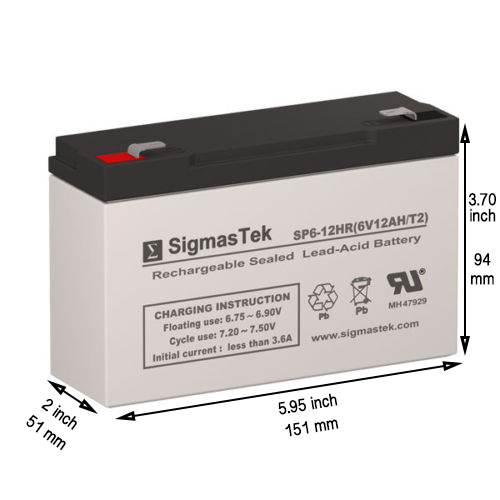 LightAlarms SG12E2 Replacement Battery by SigmasTek (Set of 2) - Picture 3 of 3