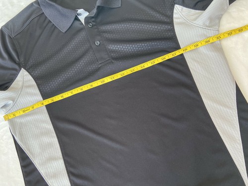 FILA Men's L Golf Polo Sport Shirt Black w Gray Short Sleeve CLEAN VERY GOOD - Picture 4 of 7