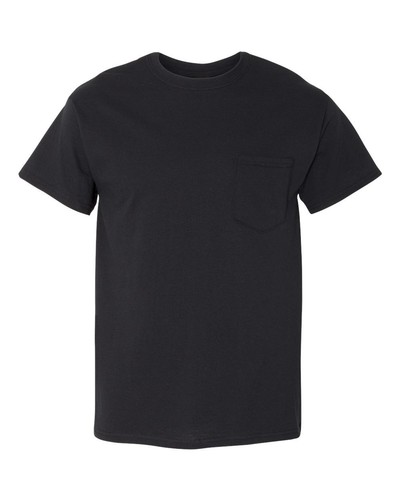 Gildan Heavy Cotton T-Shirt with a Pocket Plain Solid Cotton Tee 5300 - Picture 3 of 15