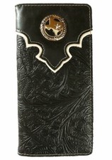 Texas State Mens Wallet Western Bifold Check Book Style W089-32 Black