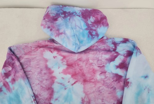 Glidan Heavy Blend Hoodie Unisex Size Large Procion Ice Tie Dyed Blues Pinks - Picture 19 of 23