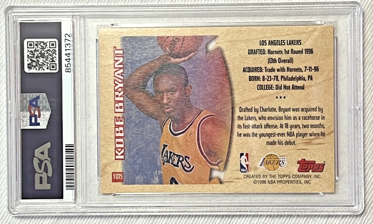 1996-97 Topps Youthquake Kobe Bryant #YQ15 PSA 9 MINT Rookie 1996-97 Topps Youthquake Kobe Bryant #YQ15 PSA 9 MINT Rookie