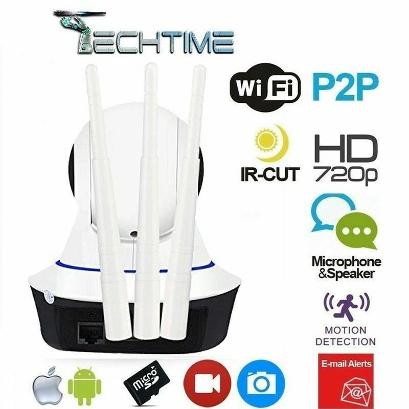 IP CAMERA HD 720P WIRELESS LED IR LAN MOTORIZZATA WIFI RETE ONVIF TELECAMERA - Immagine 3 di 3