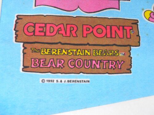Vintage Cedar Point Ohio Vergnügungspark Berenstain Bären Souvenir Filz Wimpel - Bild 3 von 10