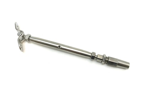 T316 Stainless Steel Swageless Turnbuckle Deck Toggle for 1/8" Cable - Picture 3 of 3