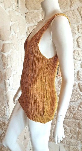 Débardeur caramel/or neuf taille unique marque Capucine étiqueté à 39€ (or2) - Bild 3 von 5
