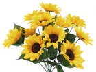 YELLOW Sunflowers Bush Satin Artificial Flowers 19" Bouquet 11-4664 YL