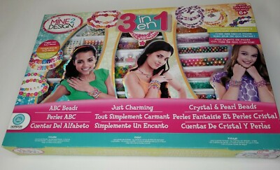 3 In 1 Mine 2 Design Create Over 40 Pieces ABC Beads Charms Crystal Pearl Beads