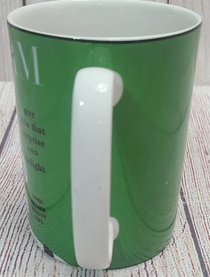 Taza Kate Spade Lenox Cerámica Be Jeweled Hacer Titulares Blanco Verde Negro 4" Foto 4 de 4