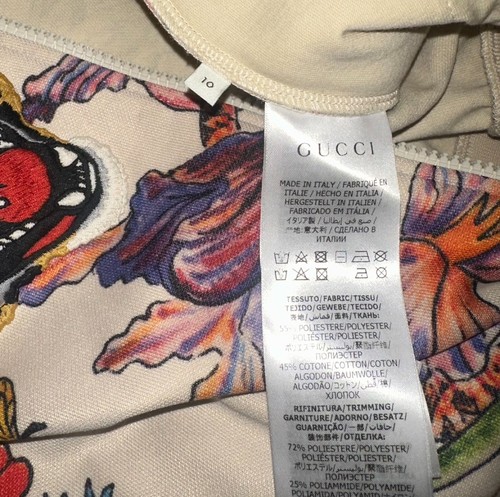 Gucci Girls Beige Polyester Blend Floral Print Zip-Up Jacket 10 Women XS 571697 - Picture 7 of 7