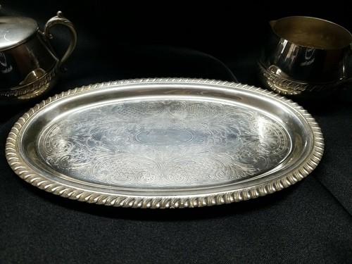 Antique Crosby cream and sugar with Tray silver plated. - Picture 5 of 9