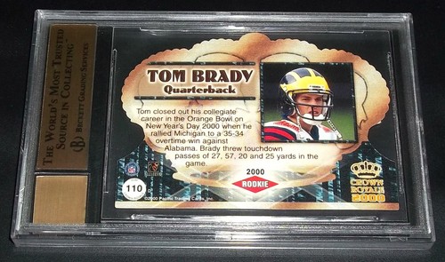 BGS 9.5 Rc Tom Brady Auto 2000 Crown Rookie Brady Signed Tom Brady Autograph 9 - Picture 7 of 7