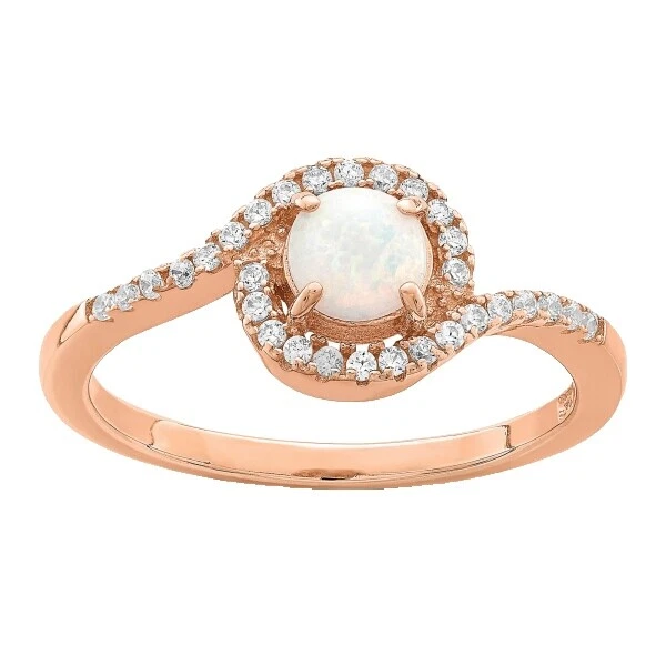 Chapado en Oro Rosa Opal Beauty Fashion Rings