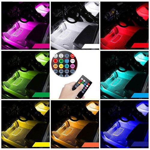 RGB 5050 48 LED Light Strip Interior Atmosphere Neon Lamp Remote Control For Car - Foto 5 di 16