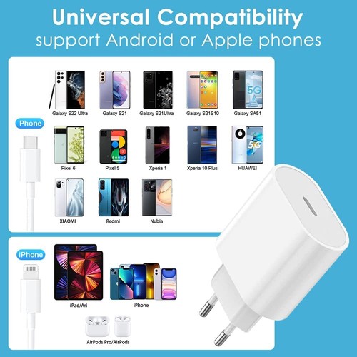 Cargador 20w con cable para Iphone 15 16 PRO PLUS MAX USB-C Carga Super Rapida - Imagen 4 de 6