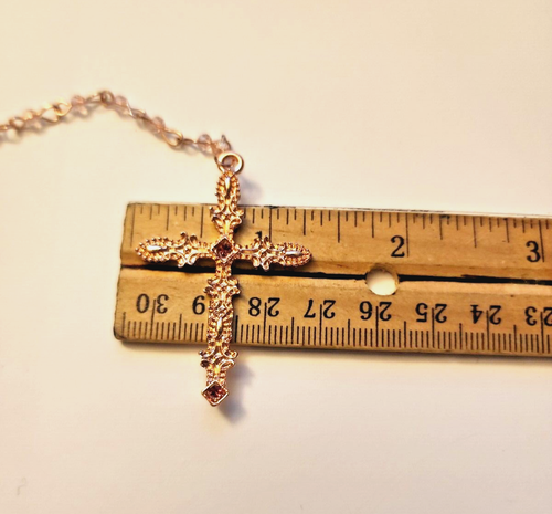 Lange Kette Kreuz haumelnd Amulett Ohrringe Strass - Bild 10 von 10