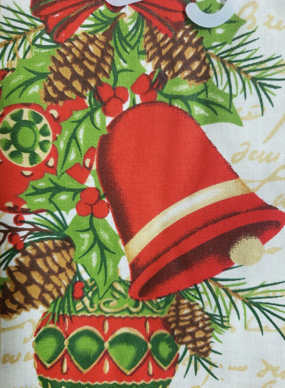 Set of 2 Printed Kitchen Pot Holders, CHRISTMAS RED BELLS & PINE CONES, red, AM