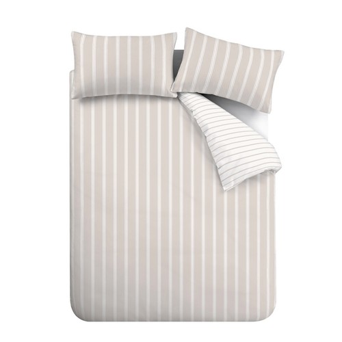 Bianca Ashford Stripe 200TC 100% Cotton Duvet Cover Bedding Set Natural - Picture 31 of 31