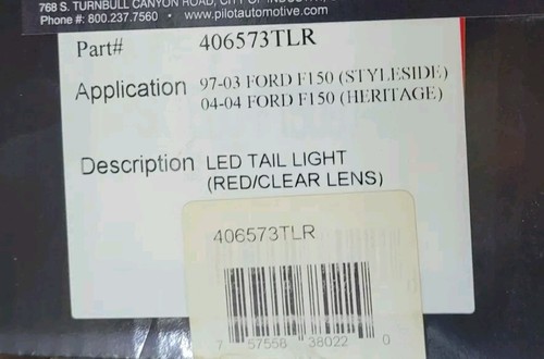 For 97-03 Ford F-150 F-250 Styleside RED/ Chrome Lens LED Brake Tail Lights - Picture 3 of 3