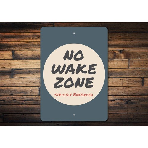 No Wake Zone Sign, Lake Rules Sign, LakeZone Metal Wall Decor - Aluminum - Picture 2 of 4